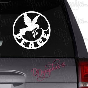 Peace DOVE Sign Vinyl Decal, Peace Sticker, Peace Sign Tumbler Decal, Car window Decal, Peace Love, Dove, Harmony, Adhesive Vinyl, Gift