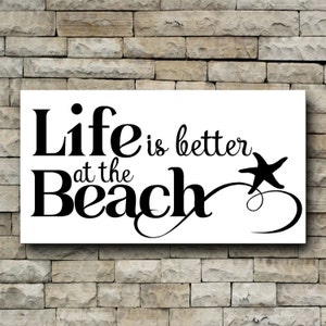 Life is better at the beach vinyl decal/starfish/summertime/car decal/tumbler decal