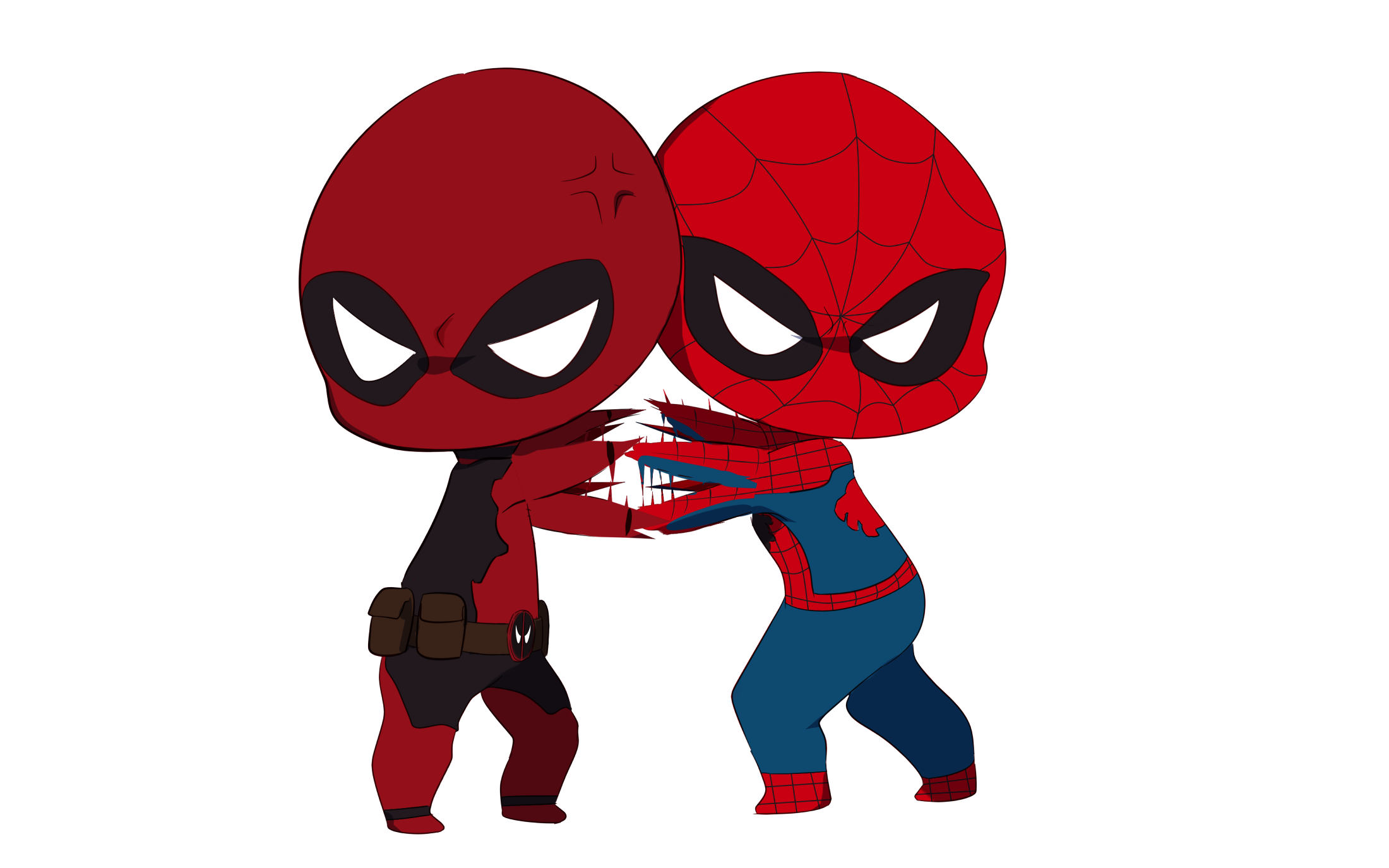Deadpool y Spider-man chibi imagen digital - Etsy España