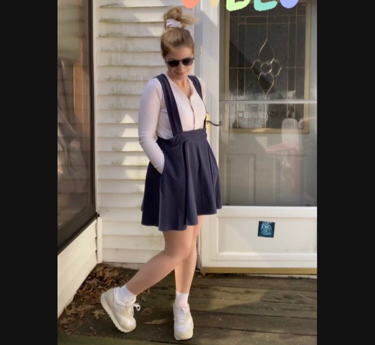 Pocket skirt womens Skater Skirt With suspenders and Etsy