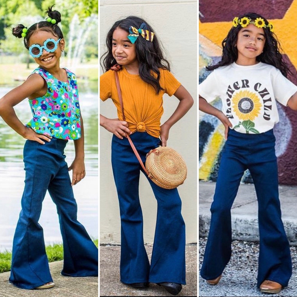 Jegging bell bottoms for kids dark wash denim bell bottom Etsy