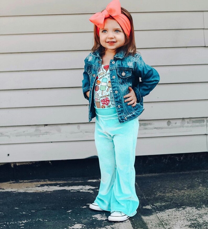 Bright Color Velvet Bell Bottoms for Babies Toddlers and Etsy