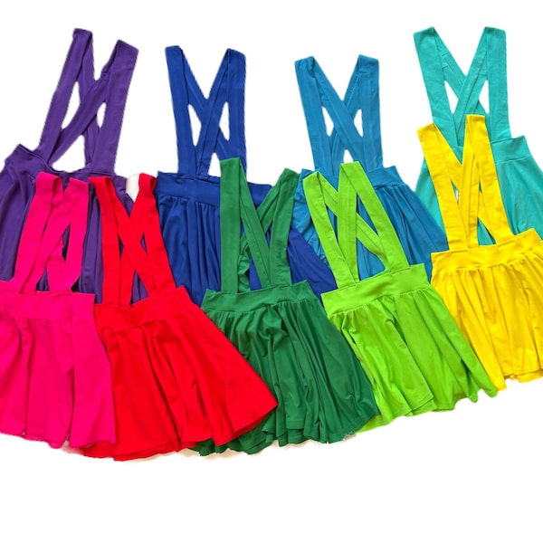 Suspender skirts- soft stretchy cotton in Lots of colors! Suspender skirt for baby toddler and kids