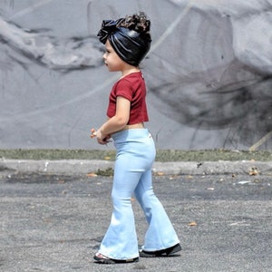 baby blue flare pants