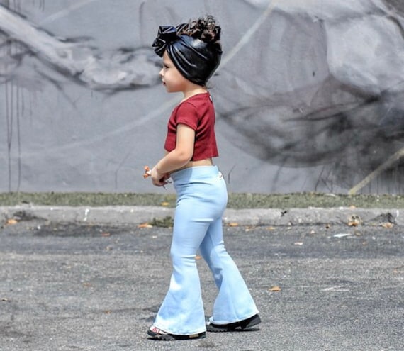 light blue bell bottoms