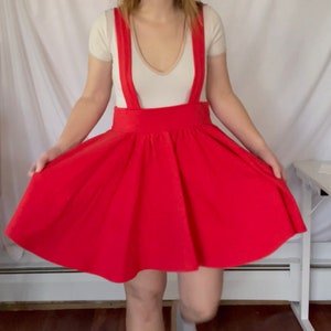 Pocket skirt - women’s Skater Skirt With suspenders and pockets- solid cotton knit (PRE ORDER)