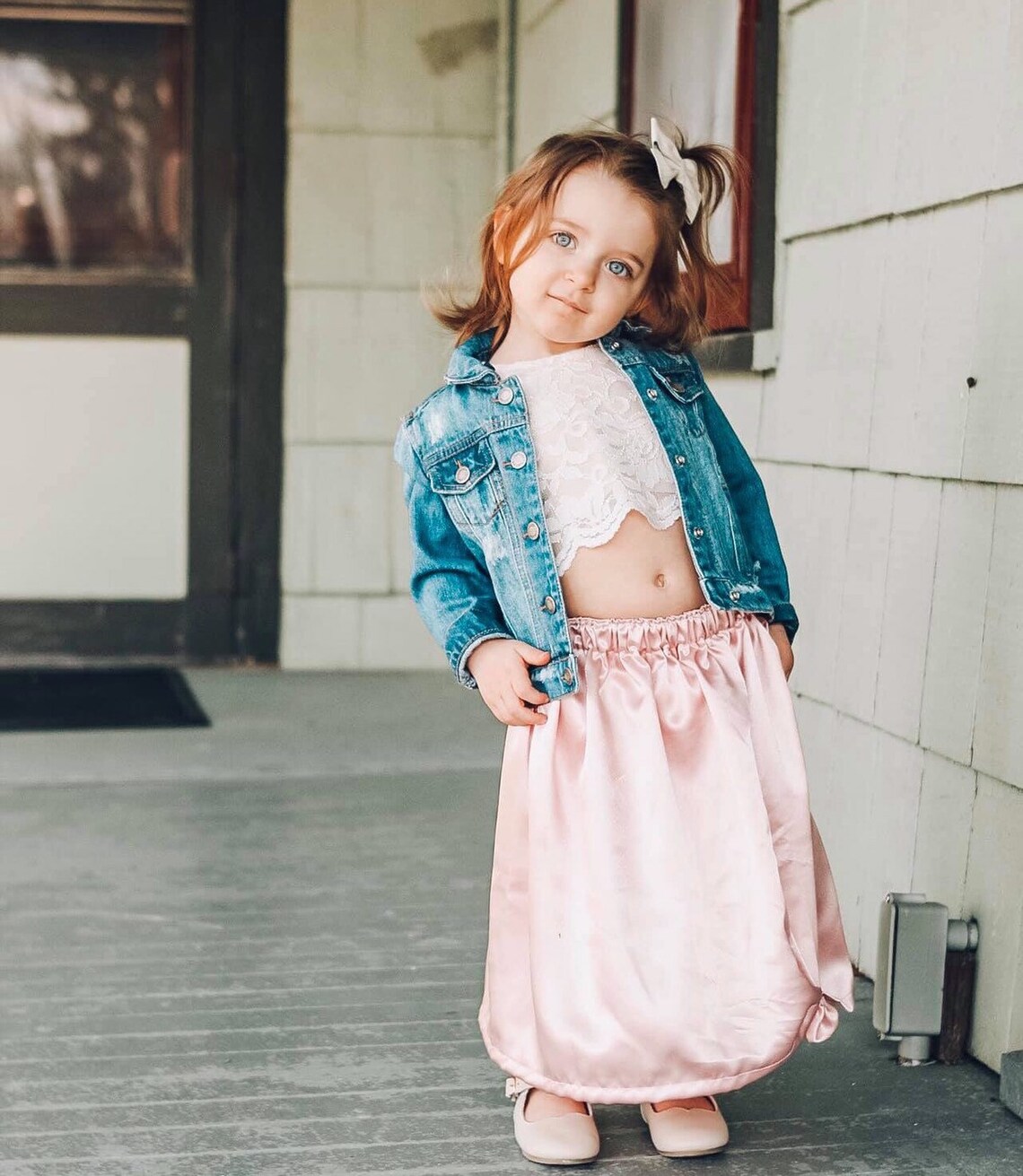 Ivory lace crop top for babies toddlers and kids Full Etsy