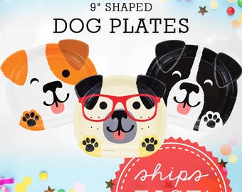 Dog Shaped Party Plate Puppy Party Supplies Birthday Decoration Dog Theme Party Tableware Puppy Party Decorations Cute Dog Face Party Plates