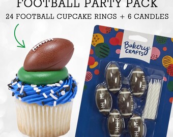 Football Cupcake Topper Party Decoration Birthday Boy Sport Theme Party Supply Cake Decoration Game Day Party Favor Football Design Party