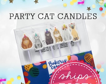 Party Cat Cake Topper Party Decoration Birthday Kitty Theme Party Supply Decoration Purrfect Party Cat Birthday Candle Kitty Birthday Cake