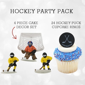 Hockey Puck Cupcake Topper Party Decoration Birthday Hockey Cake Party Supply Cake Rink Decoration Hockey Rings Hockey Rink Cake Decoration