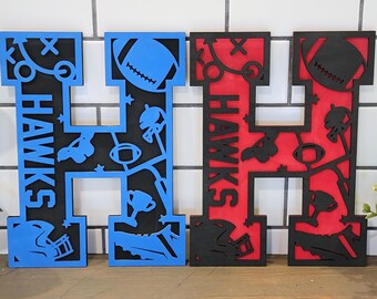 Football Player Gift Custom Sign Personalized Athlete Number Team Gift Senior Night Graduation Bedroom Decor Display Coach Gift