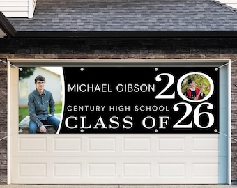 Custom Photo Graduation Banner, Party Decoration, Outdoor Backdrop, Class of 2026 Senior Banners