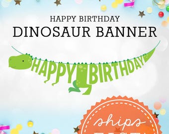Dinosaur Birthday Banner Wall Decoration Party Supply T-Rex Banner Party Decor Birthday Celebration Wall Art Display Dino Birthday Banner