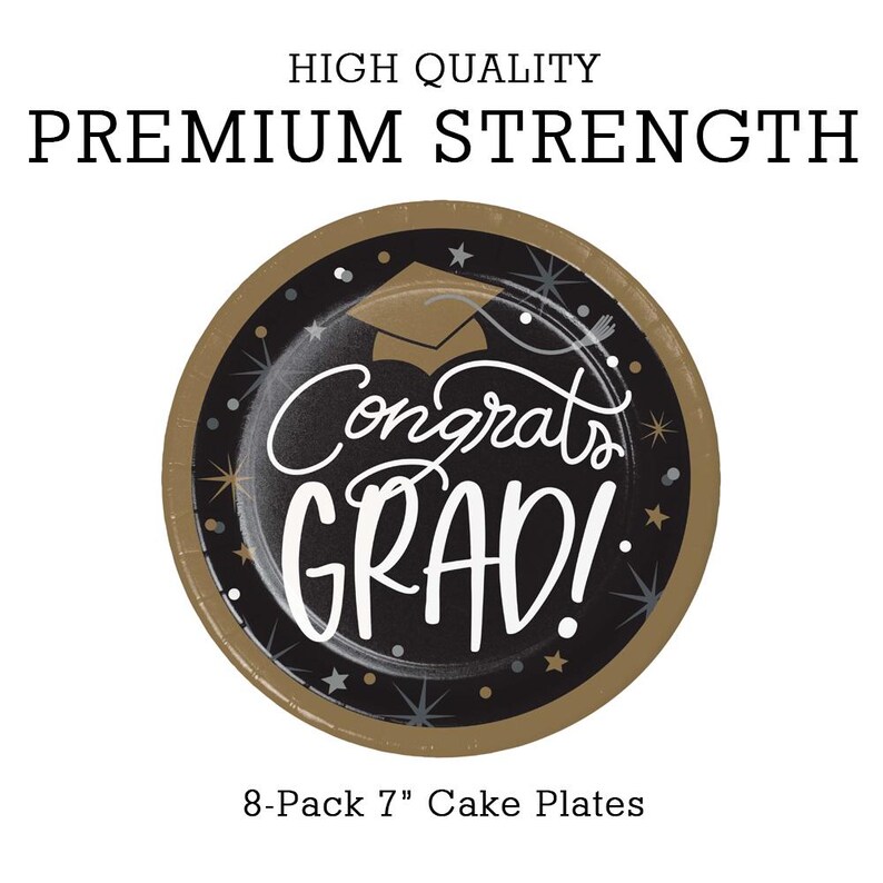 Grad Plate Graduation Dessert Plates, 7