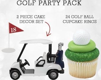 Golf Cupcake Topper Party Decoration Birthday Golf Cart Cake Party Supply Cake Decoration Golf Ring Party Favor Golf Lover Retirement Party