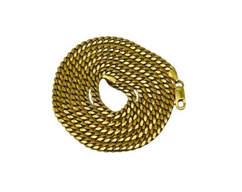 Beautiful Large 925 Gold Over Solid Sterling Silver Cuban Link Chain Necklace!