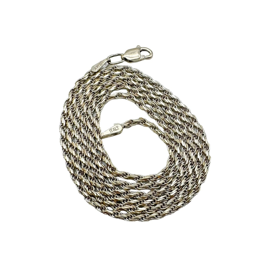 Solid 14k White Gold Rope Chain Necklace 22 Inches 1.8 MM Etsy