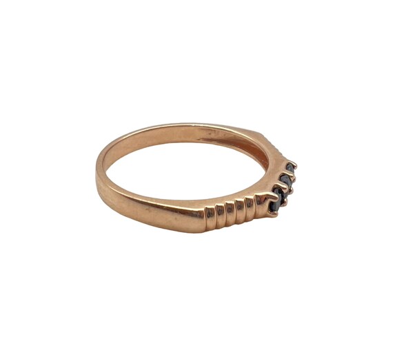 Awesome Solid 14k Rose Gold Ribbed Sapphire Band … - image 4