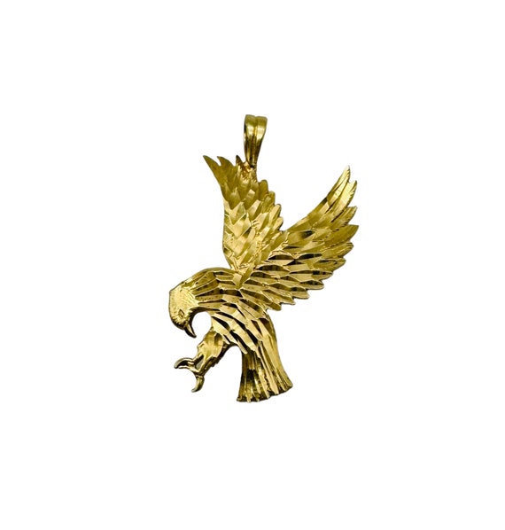 Vintage Awesome Solid 14k Yellow Gold Eagle Charm 