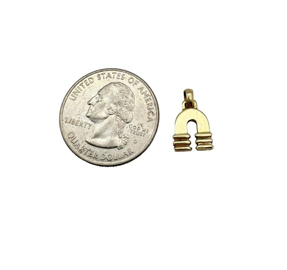 Awesome Vintage Solid 14k Yellow Gold Magnet Pend… - image 4