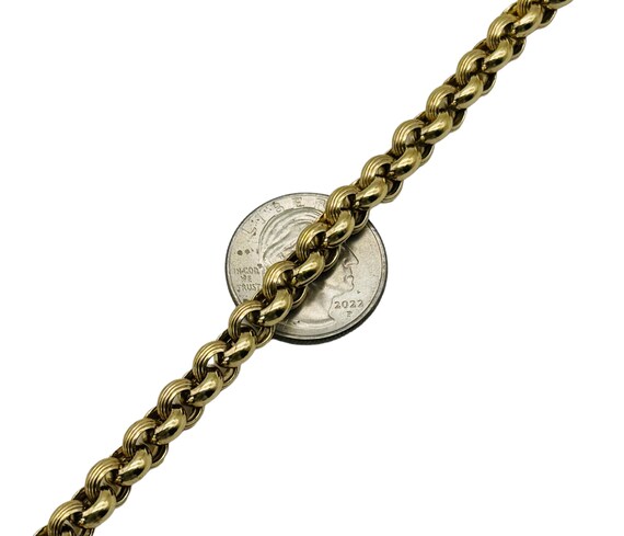 Stunning 14k Yellow Gold Rolo Link Chain Bracelet… - image 2
