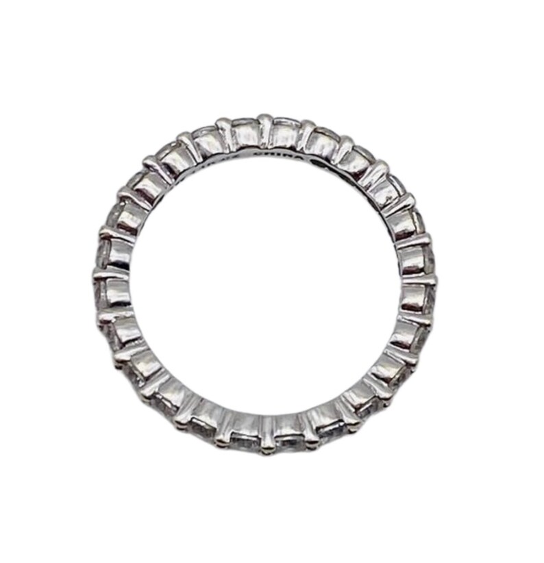 Awesome Solid 14k White Gold CZ Eternity Band Ring Size 6 Etsy