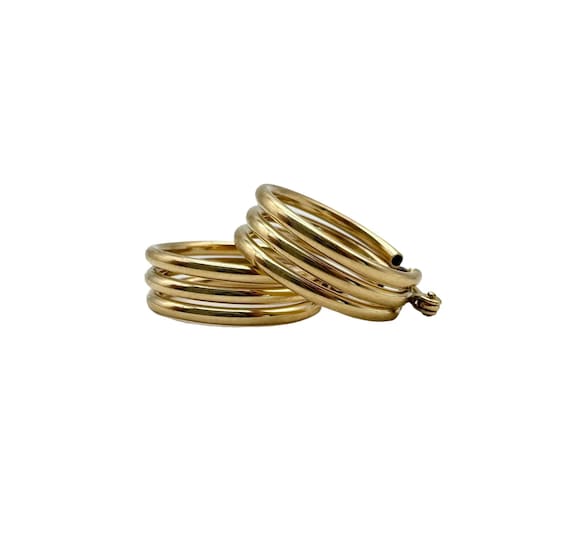 Gorgeous Solid 14k Yellow Gold Huggie Hoop Earrin… - image 1