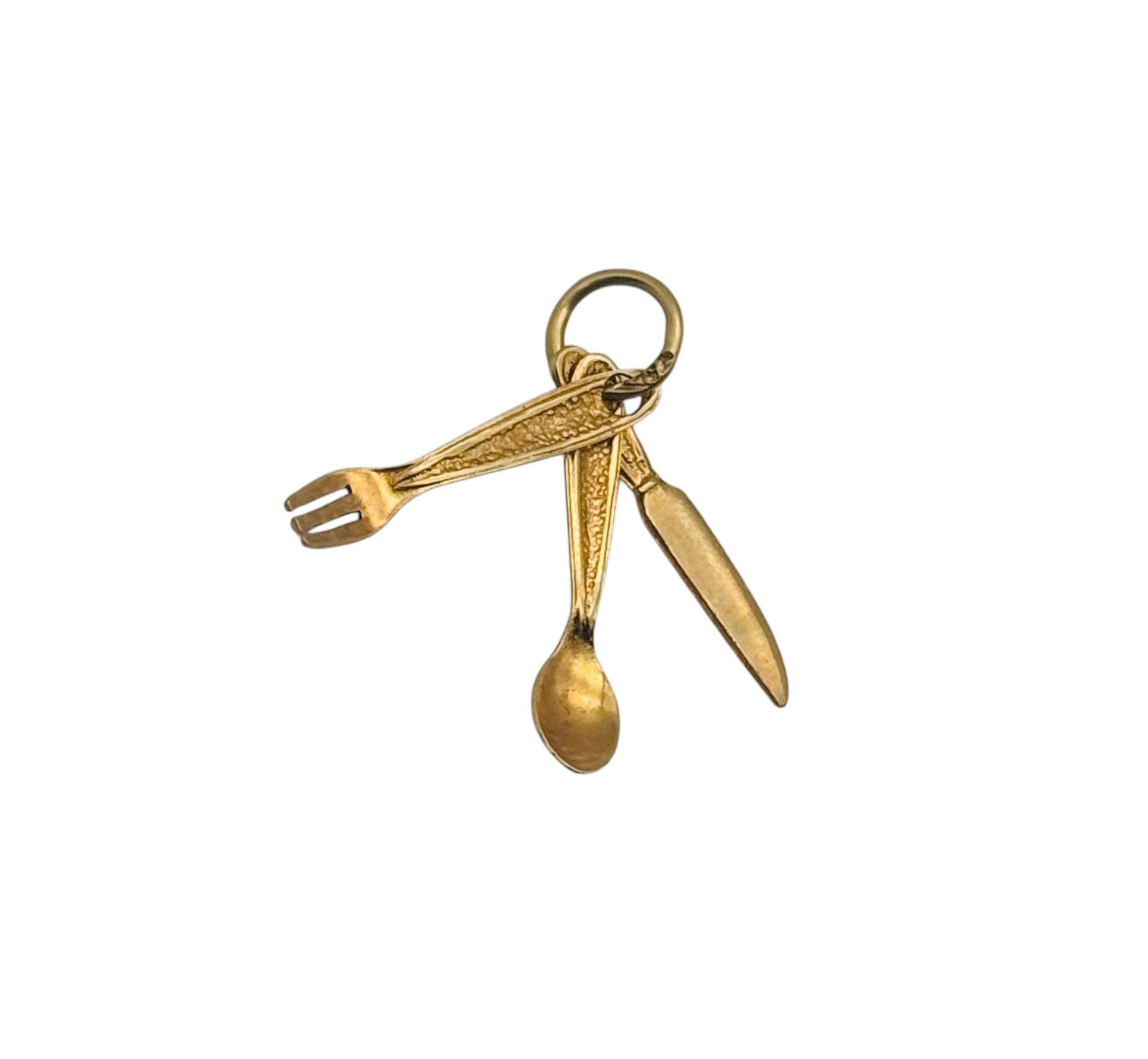 Incredible Rare Solid 14k Yellow Gold Fork Spoon Knife