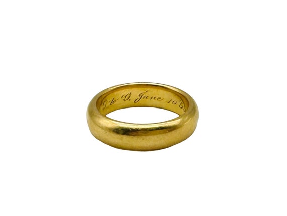 Gorgeous Antique Solid 18k Yellow Gold Donut Band… - image 3