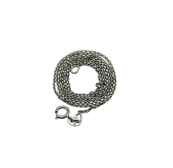 Stunning Solid 14k White Gold Cable Link Chain Ne… - image 1