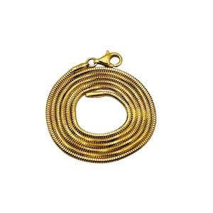 Stunning Solid 18k Yellow Gold Snake Serpentine Link Chain Necklace! 18 Inches!