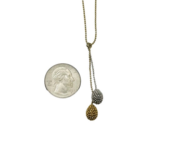 Awesome 14k Yellow and White Gold Ball Link Chain… - image 3