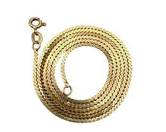 ¡Impresionante collar de cadena de eslabones S de oro amarillo de 14k! ¡22 pulgadas!