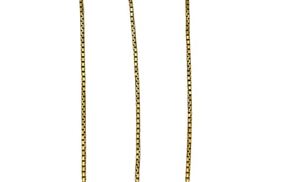 Stunning Solid 14k Yellow Gold Box Link Chain Nec… - image 2