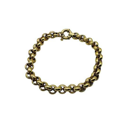 Stunning 14k Yellow Gold Rolo Link Chain Bracelet… - image 6