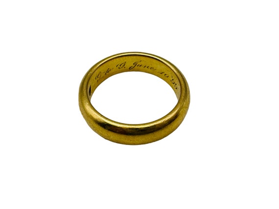 Gorgeous Antique Solid 18k Yellow Gold Donut Band… - image 6