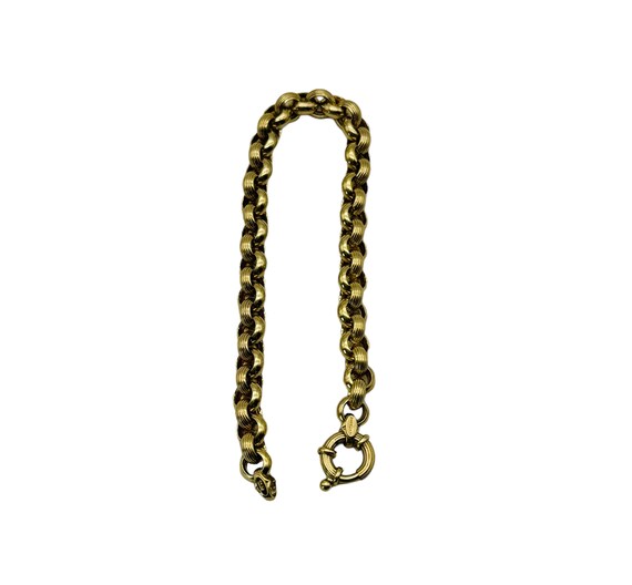 Stunning 14k Yellow Gold Rolo Link Chain Bracelet… - image 3