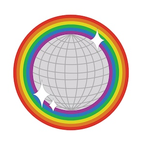 Disco väggkonst regnbågsväggbonad Groovy dekor