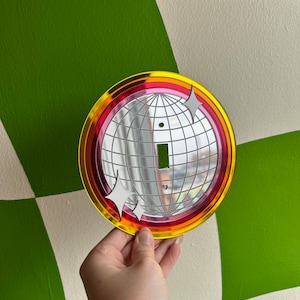 Disco Light Switch Cover Rainbow Mirror Wall Art