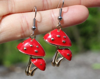 Cottagecore Mushroom Earrings, Goblincore Earrings, Woodland Earrings, Mushroom Gifts, Fairycore Jewellery