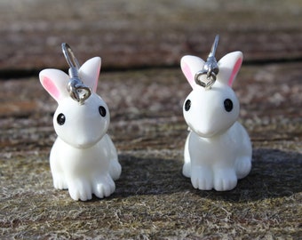 Boucles d'oreilles lapin, boucles d'oreilles lapin, cadeaux pour amoureux du lapin, boucles d'oreilles printanières, boucles d'oreilles de Pâques