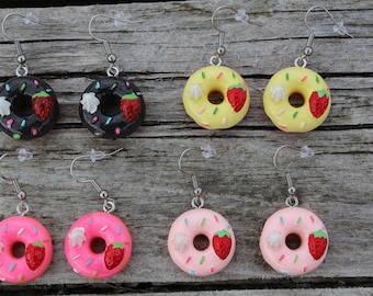 Doughnut Earrings, Donut Jewellery, Food Lover Gifts, Bakers Gift, Cute Earrings