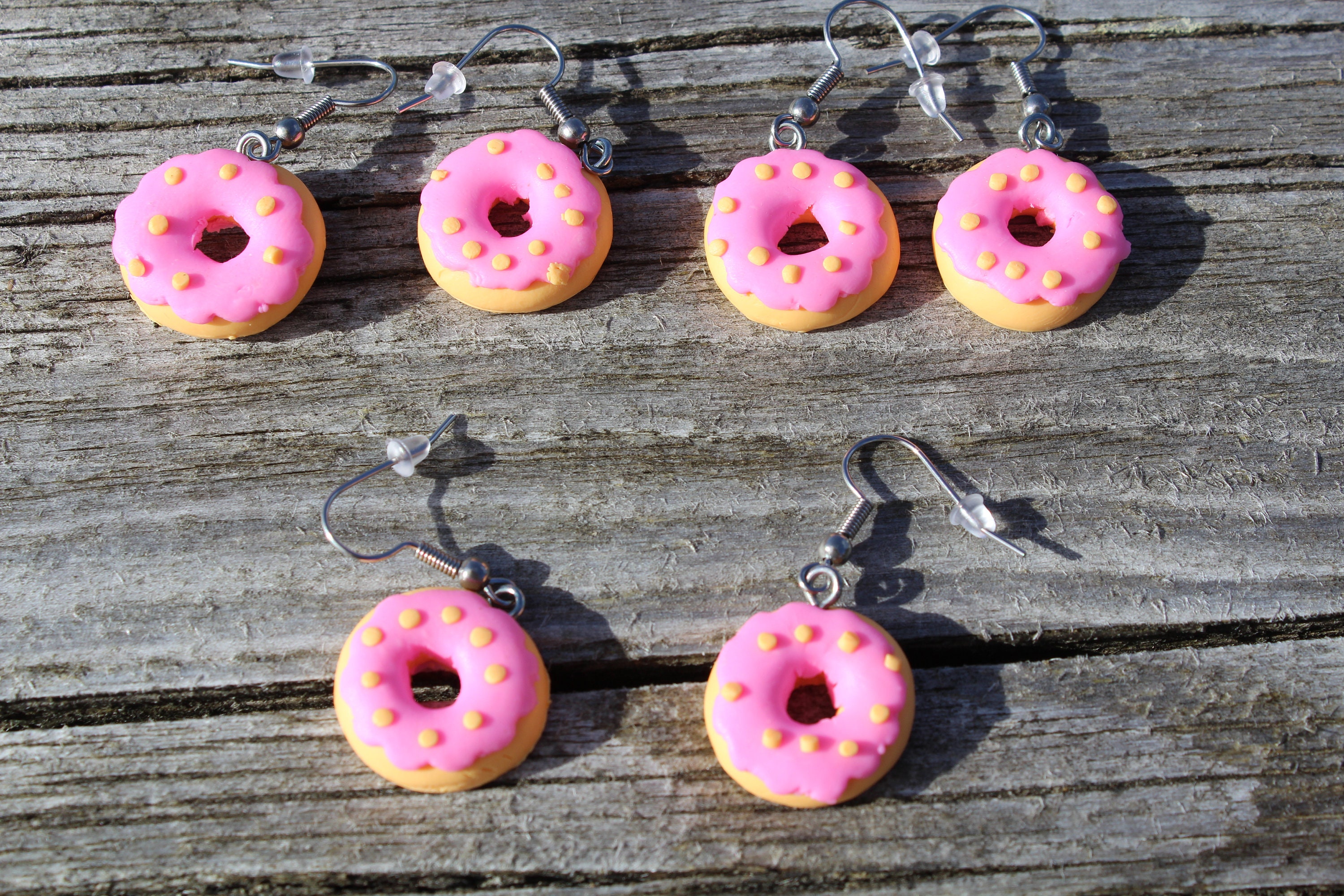 Polymer Clay doughnut earrings/Food Earrings/ Donut Etsy