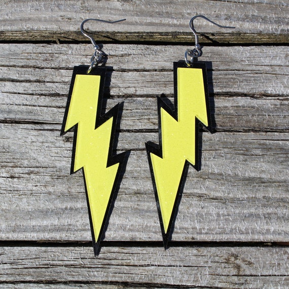 80s Rave Earrings Pink Lightning Bolts 80s Rave Earrings Pink Lightning Bolts