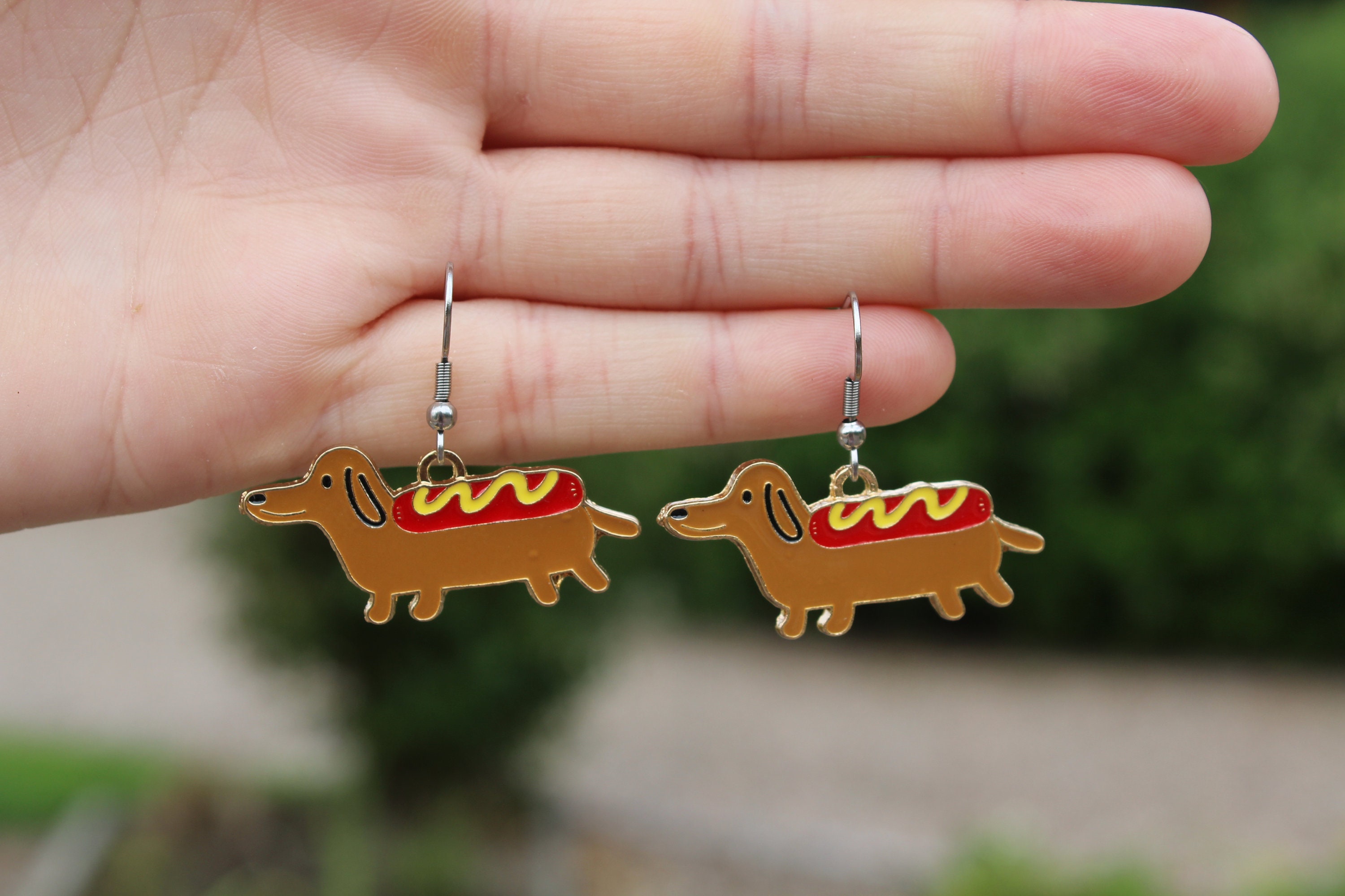 NEWEI Acrylic Cute Boho Wiener Dachshund Dangle Earrings Fun Puppy Pets Bohemian Design Jewellery Accessories Weiner Dog Gifts For Women Dog Mom Animal Lovers (Blue