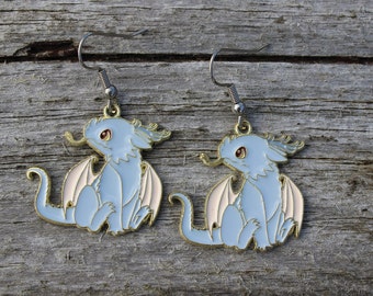 Blue Baby Dragon Earrings, Fantasy Earrings, Mythical Animal Earrings, Dragon Earrings, Gifts for Geeks, Cosplay Earrings