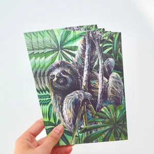 Carte d'anniversaire paresseux, grande carte de voeux A5 avec enveloppe, blanc à l'intérieur