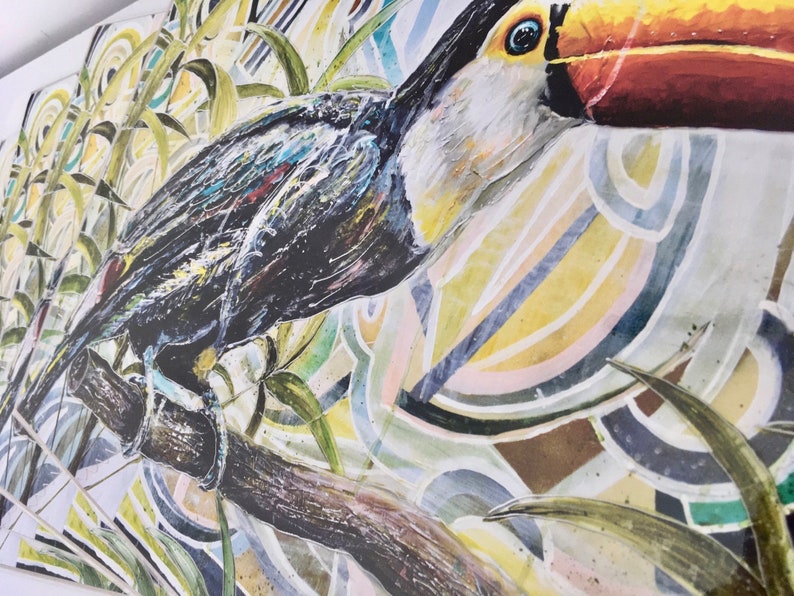 Impression d'art toucan, impression d'art mural couleur, oeuvre d'art d'oiseau tropical, impression A3 pour la décoration intérieure image 6