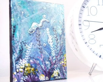 Mini wall art painting, Coral reef artwork, Contemporary art for home decor